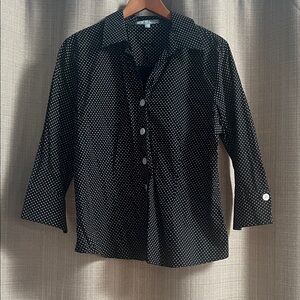 Black Polka Dot Women's Blouse